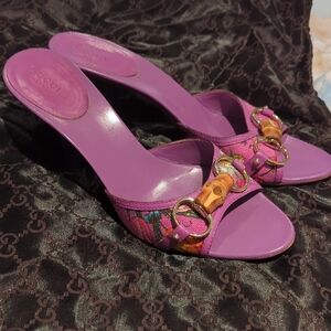 RARE Gucci Vibrant Purple Heels with Bamboo Accent With Dust Bag